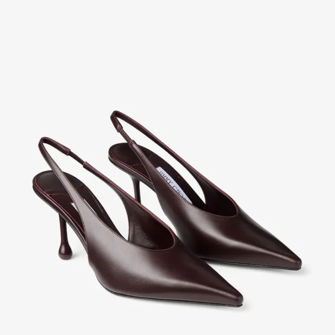 Isa 80 Deep Merlot Calf Leather Pumps
