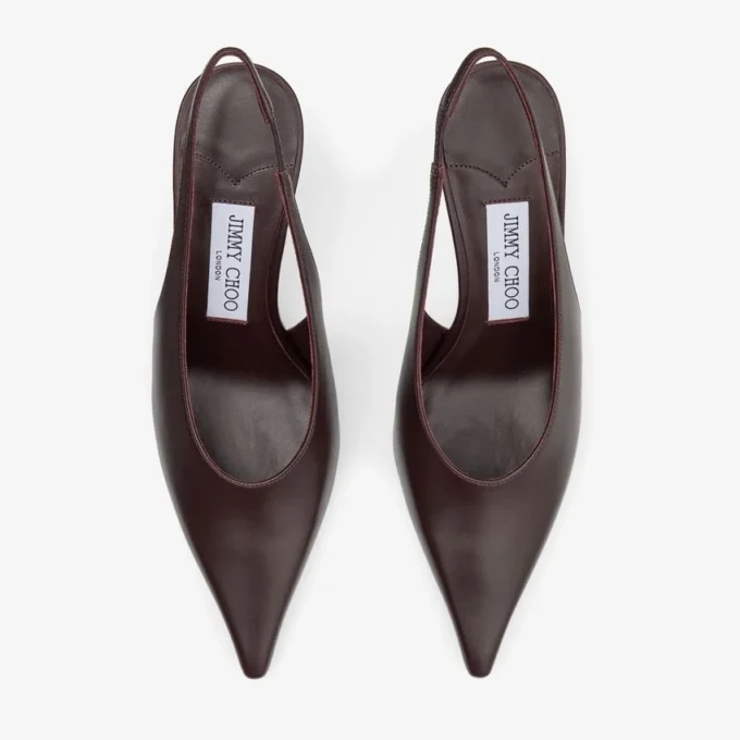 Isa 80 Deep Merlot Calf Leather Pumps
