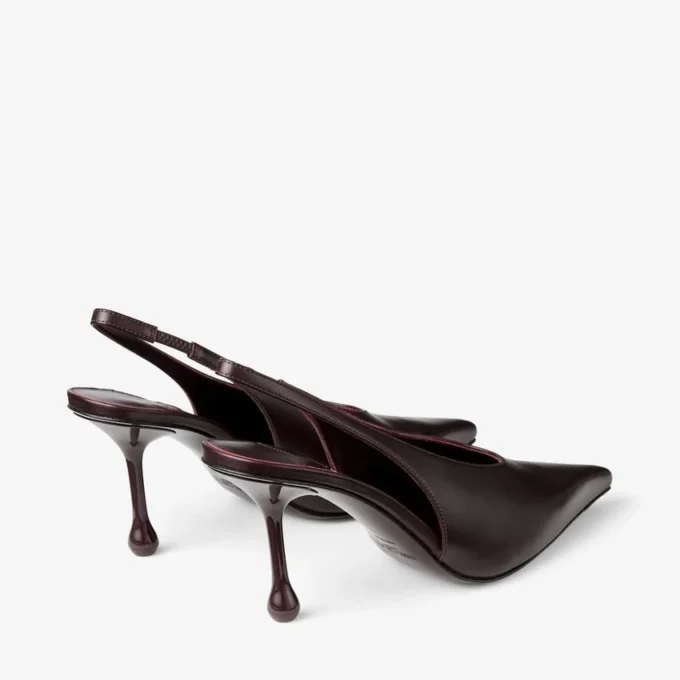 Isa 80 Deep Merlot Calf Leather Pumps