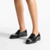 Ivy Loafer Black Croc Embossed Leather Loafers
