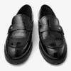 Ivy Loafer Black Croc Embossed Leather Loafers