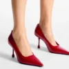 Ixia 80 Ruby Red Leather Pumps