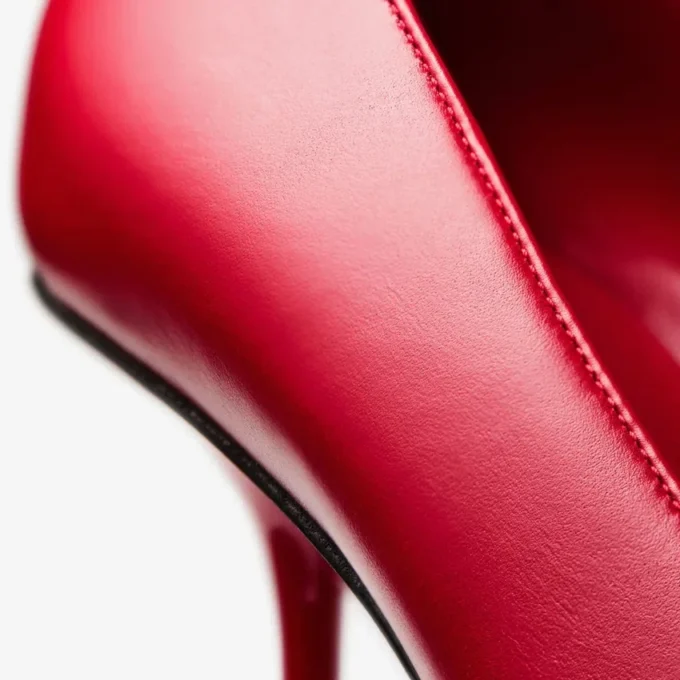 Ixia 80 Ruby Red Leather Pumps