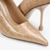 Ixia 95 Chai Shiny Croc Embossed Leather Pumps