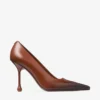 Ixia 95 Cognac Sprayed Spazzolato Leather Pumps