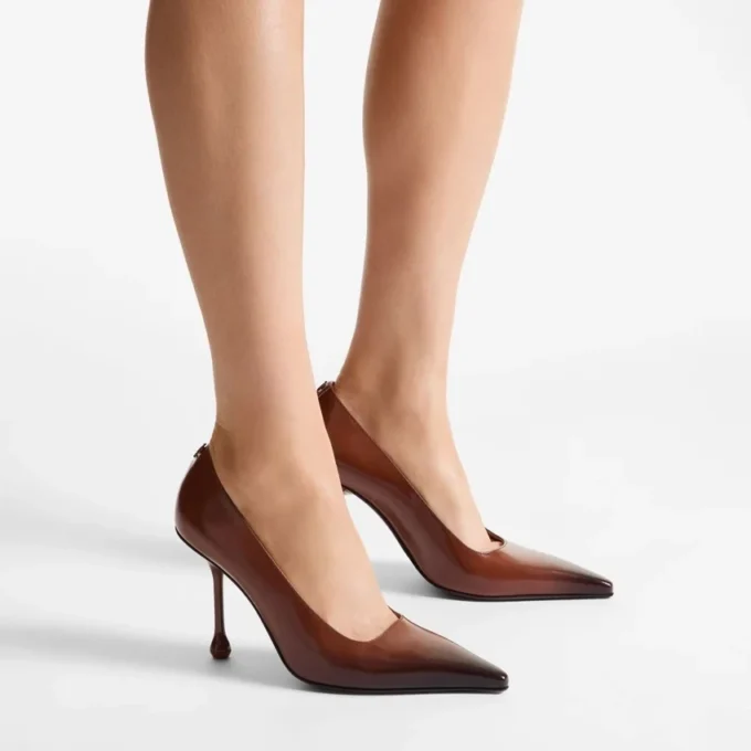 Ixia 95 Cognac Sprayed Spazzolato Leather Pumps