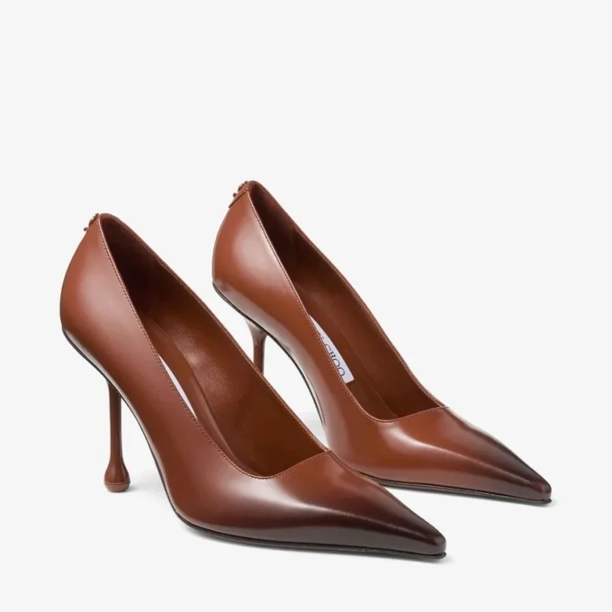 Ixia 95 Cognac Sprayed Spazzolato Leather Pumps