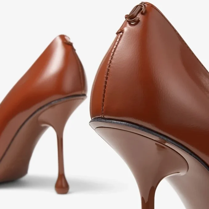 Ixia 95 Cognac Sprayed Spazzolato Leather Pumps