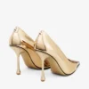 Ixia 95 Gold Liquid Metal Leather Pumps
