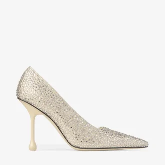 Ixia 95 Yellow Buttermilk Satin Rhinestones Pumps