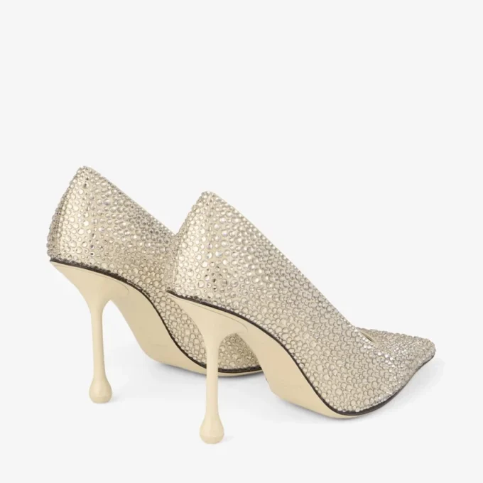 Ixia 95 Yellow Buttermilk Satin Rhinestones Pumps
