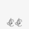 Jc Mini Studs Silver-Finish Metal Jc Mini Stud Earrings
