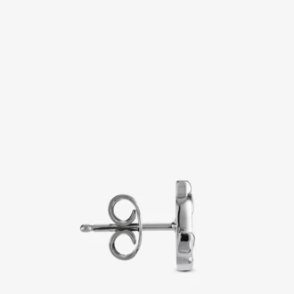 Jc Mini Studs Silver-Finish Metal Jc Mini Stud Earrings