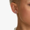 Jc Mini Studs Silver-Finish Metal Jc Mini Stud Earrings