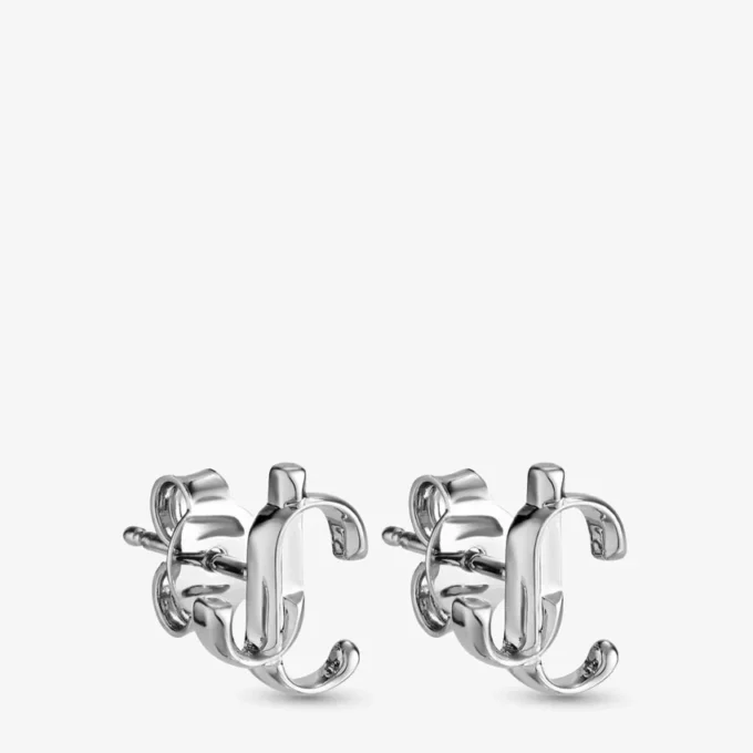 Jc Mini Studs Silver-Finish Metal Jc Mini Stud Earrings