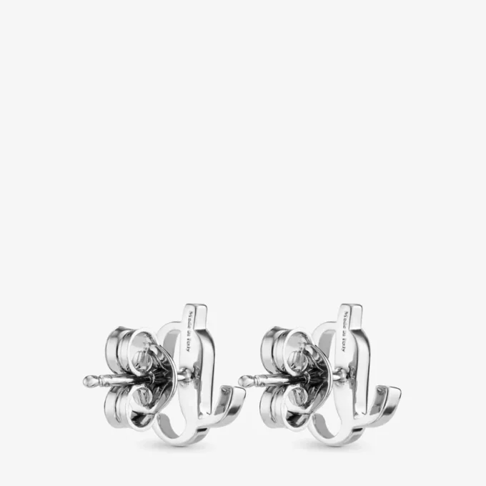 Jc Mini Studs Silver-Finish Metal Jc Mini Stud Earrings