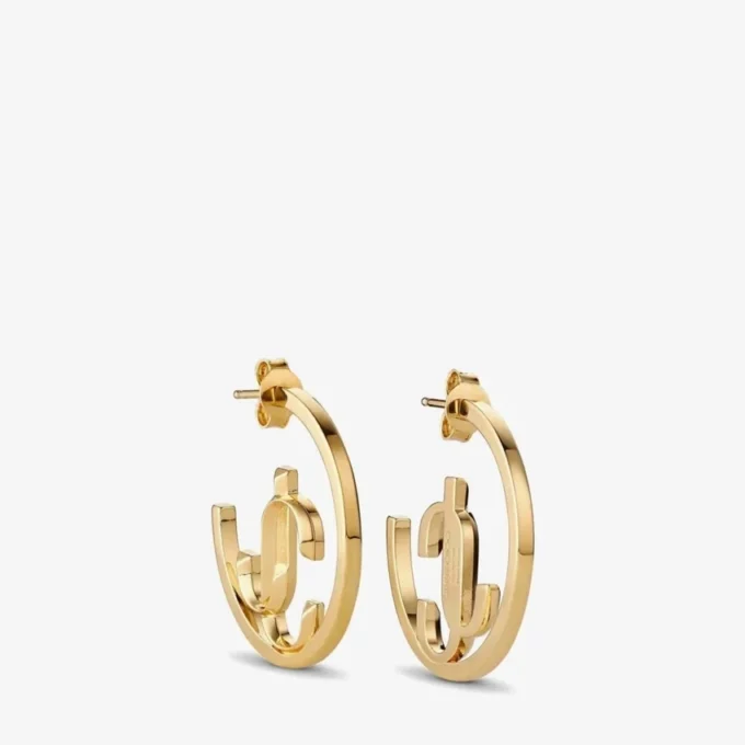 Jc Monogram Hoops Gold-Finish Metal Jc Monogram Hoops