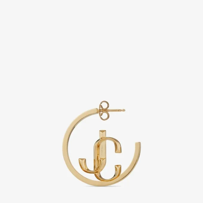 Jc Monogram Hoops Gold-Finish Metal Jc Monogram Hoops