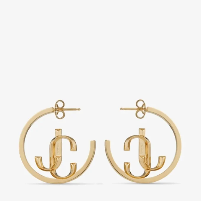 Jc Monogram Hoops Gold-Finish Metal Jc Monogram Hoops