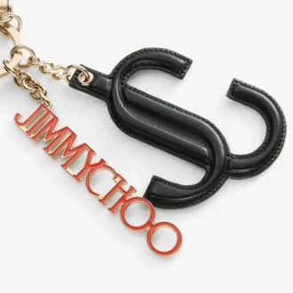Jc Multi Charm Black & Orange Calf Leather Star Logo Bag Charm