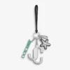 Jc Multi Charm Silver & Green Metallic Nappa Star Logo Bag Charm
