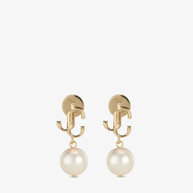 Jc Pearl Earring Gold-Finish Metal Jc Pearl Stud Earrings