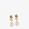 Jc Pearl Earring Gold-Finish Metal Jc Pearl Stud Earrings