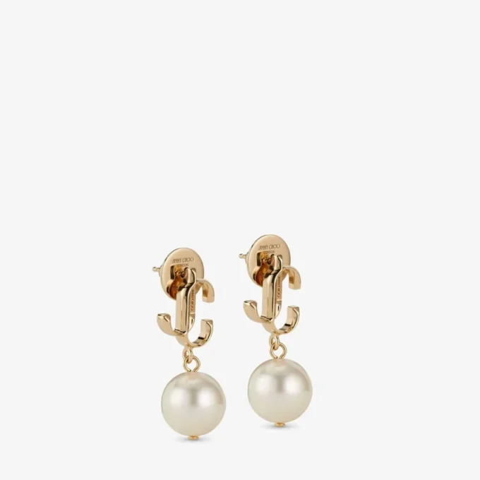 Jc Pearl Earring Gold-Finish Metal Jc Pearl Stud Earrings
