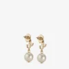 Jc Pearl Earring Gold-Finish Metal Jc Pearl Stud Earrings