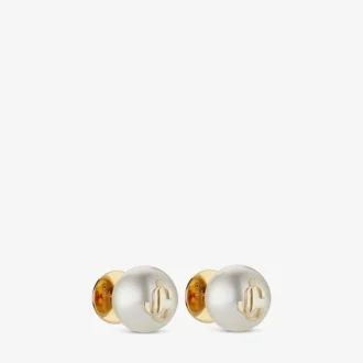 Jc Pearl Studs Gold-Finish Metal Jc Pearl Stud Earrings