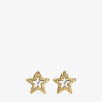Jc Star Studs Gold-Finish Metal Jc Star Stud Earrings with Swarovski Crystals