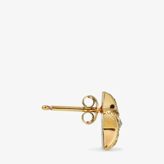 Jc Star Studs Gold-Finish Metal Jc Star Stud Earrings with Swarovski Crystals