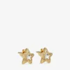 Jc Star Studs Gold-Finish Metal Jc Star Stud Earrings with Swarovski Crystals