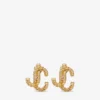 Jc Studs Gold-Finish Metal Jc Stud Earrings with Swarovski Crystals