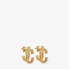 Jc Studs Gold-Finish Metal Jc Stud Earrings with Swarovski Crystals