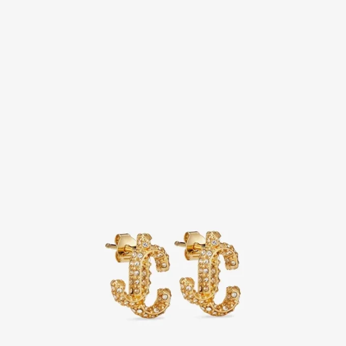 Jc Studs Gold-Finish Metal Jc Stud Earrings with Swarovski Crystals