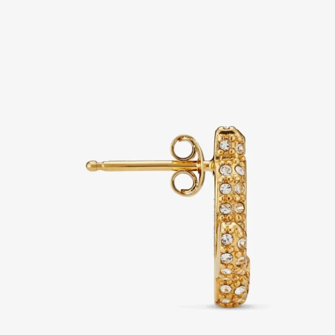 Jc Studs Gold-Finish Metal Jc Stud Earrings with Swarovski Crystals