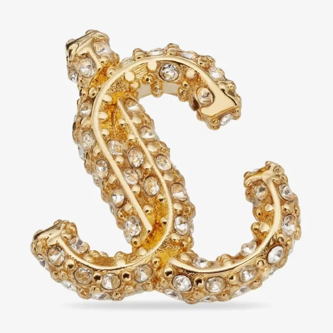 Jc Studs Gold-Finish Metal Jc Stud Earrings with Swarovski Crystals