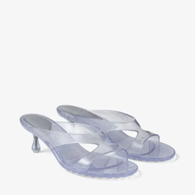 Jelly Drop 50 Silver Glitter Jelly Sandals