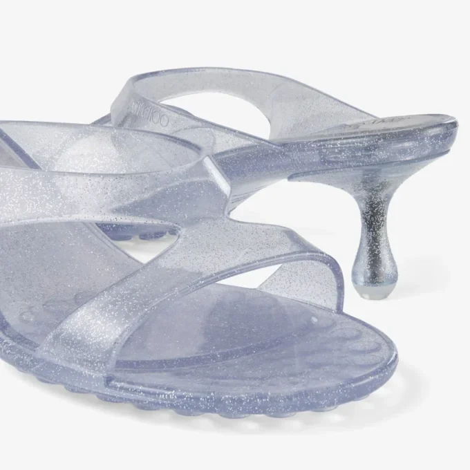 Jelly Drop 50 Silver Glitter Jelly Sandals