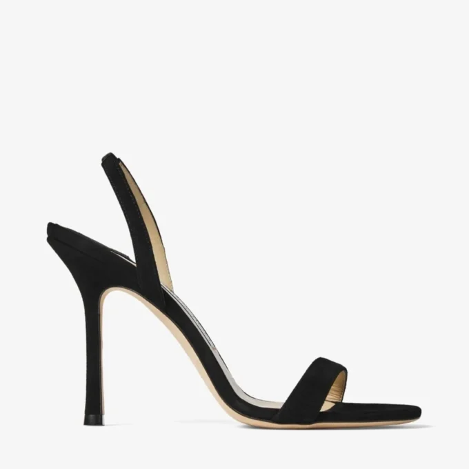 Jenn 100 Black Suede Sandals