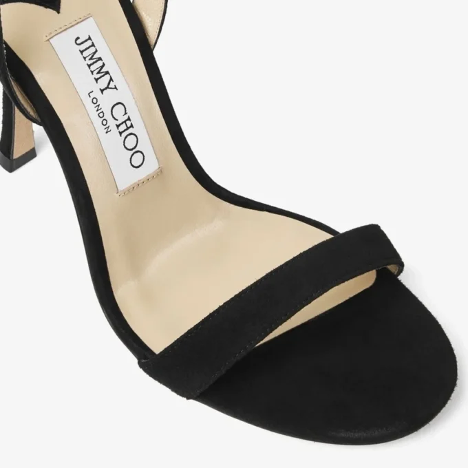 Jenn 100 Black Suede Sandals