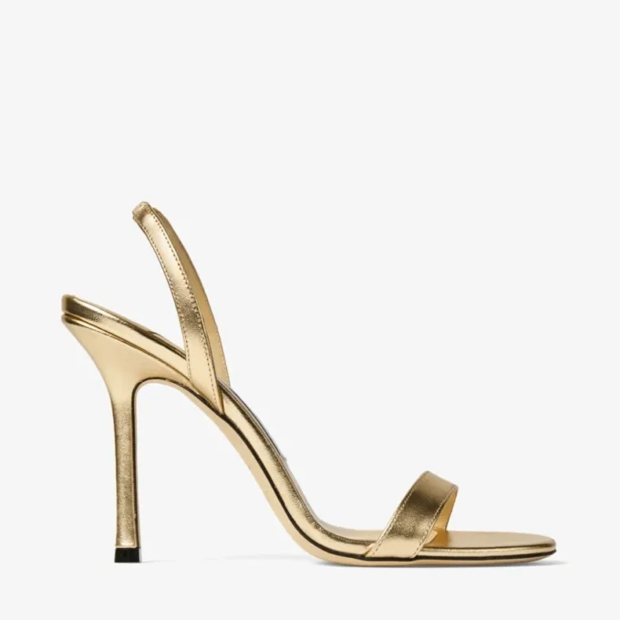 Jenn 100 Gold Metallic Nappa Leather Sandals