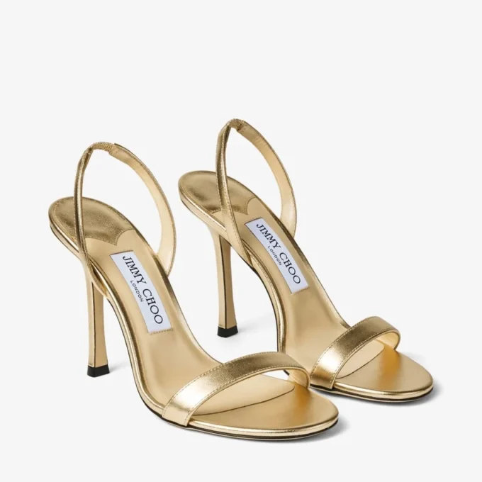 Jenn 100 Gold Metallic Nappa Leather Sandals