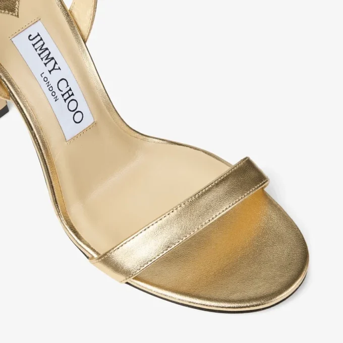 Jenn 100 Gold Metallic Nappa Leather Sandals