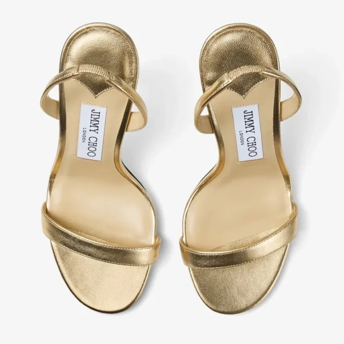 Jenn 100 Gold Metallic Nappa Leather Sandals