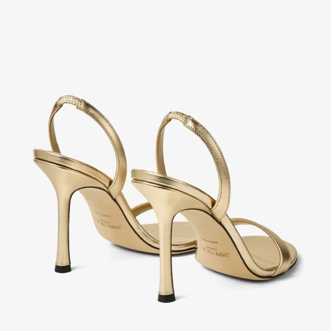 Jenn 100 Gold Metallic Nappa Leather Sandals