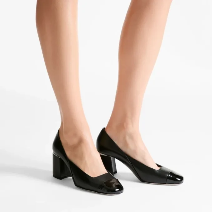 Jenson 65 Black Patent and Nappa Leather Pumps