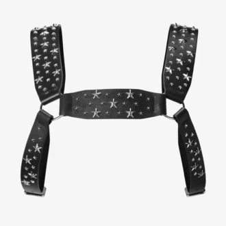 Jimmy Choo Noir Kei Ninomiya All Stars Harness Black Smooth Calf Leather Harness with  Metal Multi Star Embellishment