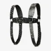 Jimmy Choo Noir Kei Ninomiya All Stars Harness Black Smooth Calf Leather Harness with  Metal Multi Star Embellishment